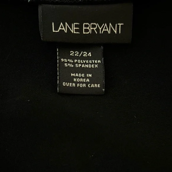 Lane Bryant Plus Size Women's Black Wrap Tie Front Blouse Cinged Waist Sz 22/24 - Picture 4 of 4